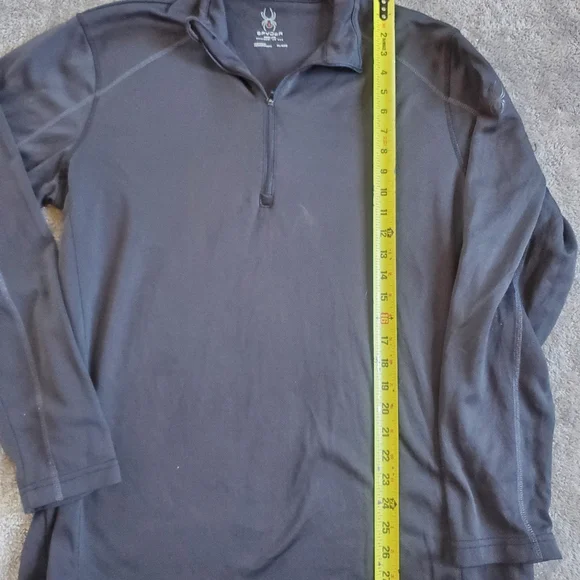 Spyder Shirt Men's X-Large Black 1/4 Zip Long Sleeve Performance Active Pullover - Picture 6 of 10